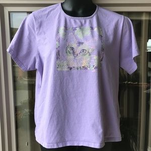 Claudia’s Cats Collection art tee, lavender, 3XL